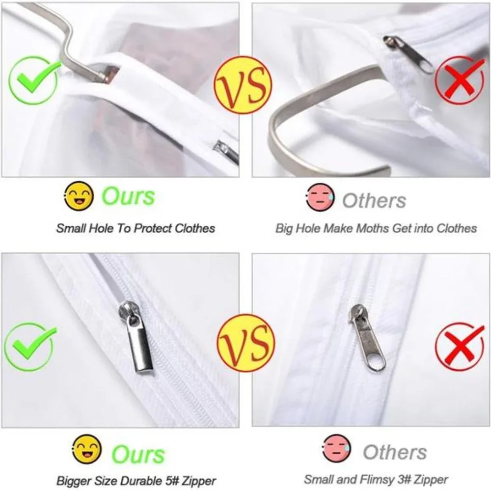 Garment Bags Cover for Storage 24''x60 '' (Set of 6)Foldable Washable Dress Bags